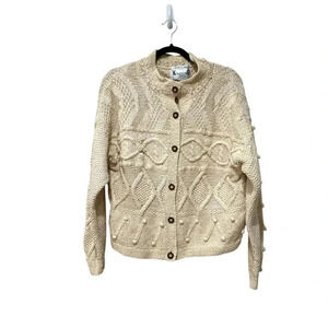 Knitting needles silk blend cardigan Medium